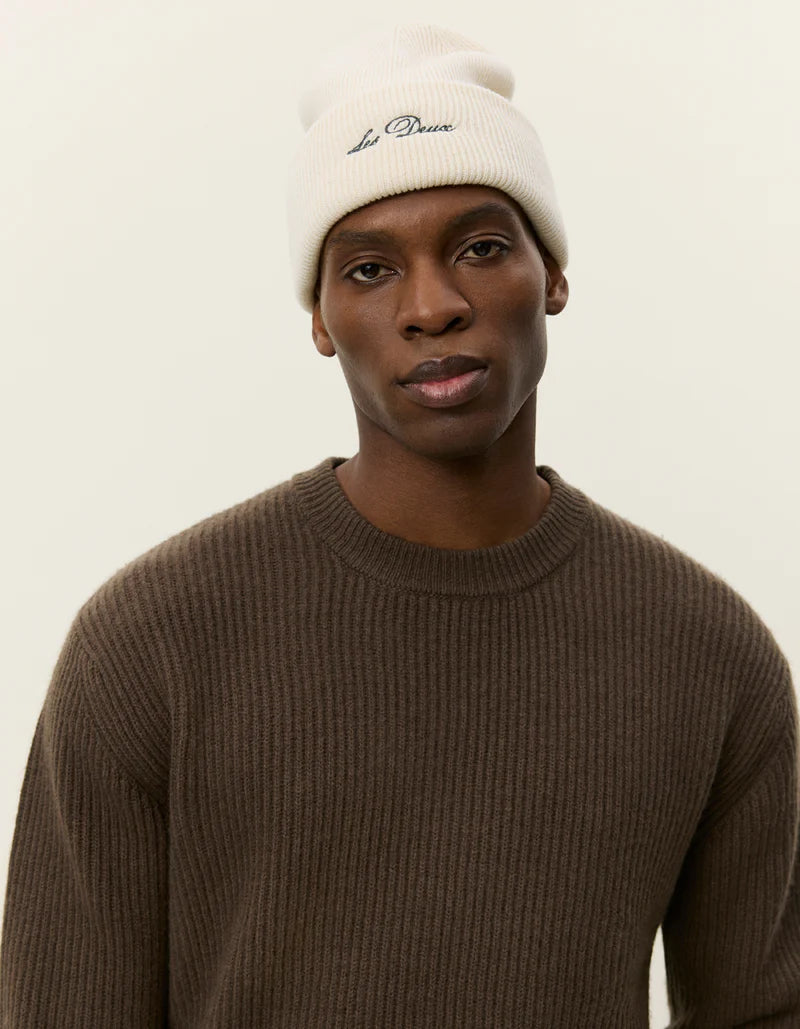 Eddie Wool Rib Crewneck Knit - Teak Brown