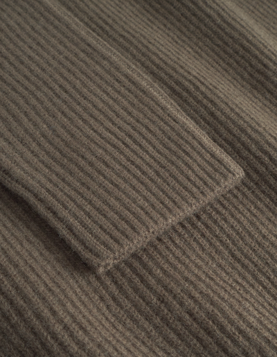 Eddie Wool Rib Crewneck Knit - Teak Brown