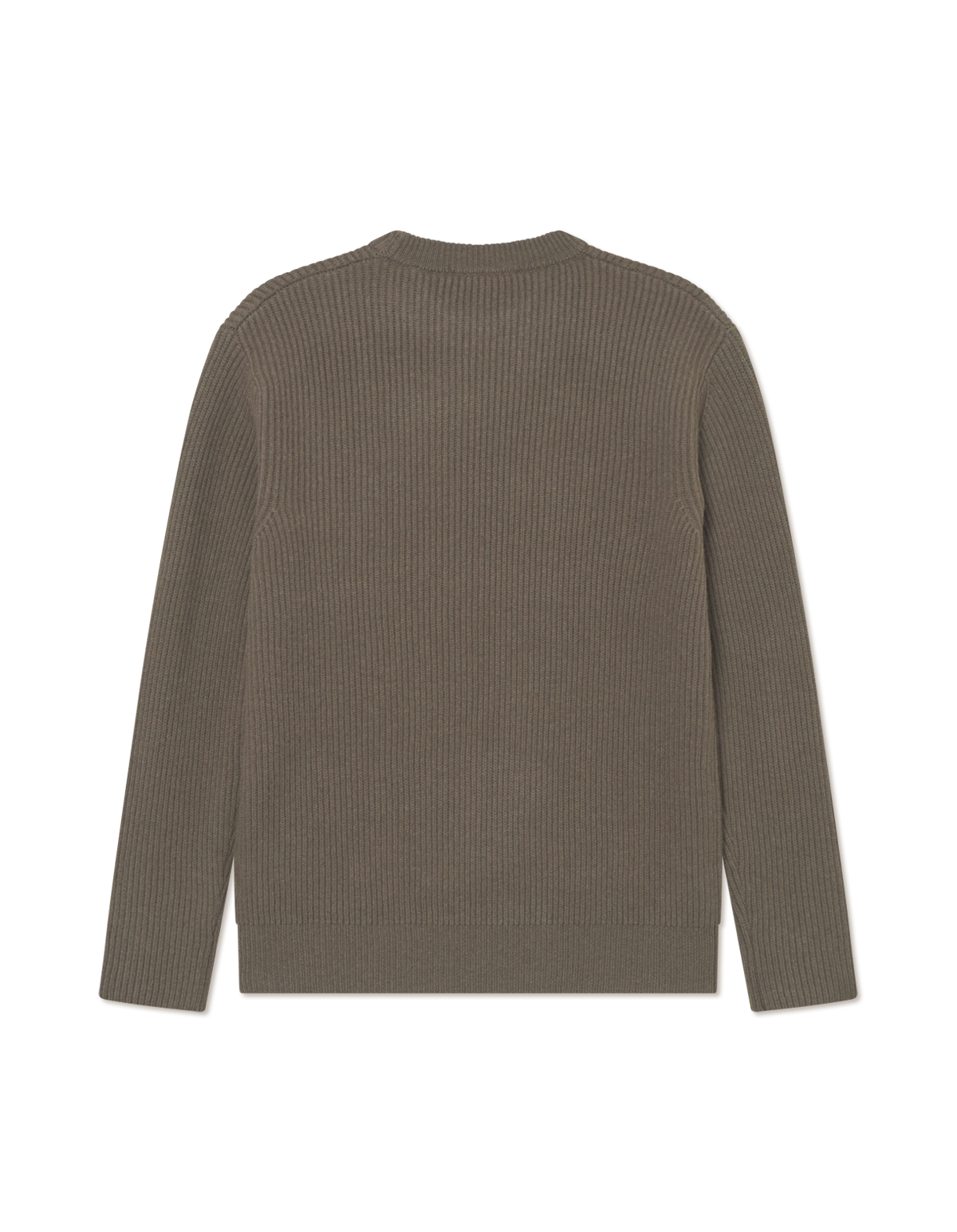 Eddie Wool Rib Crewneck Knit - Teak Brown