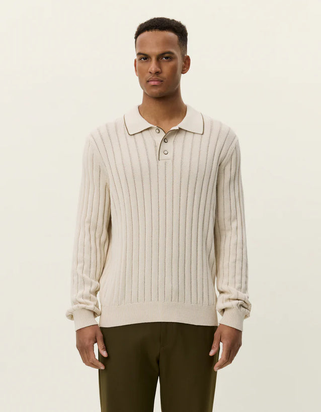 Bogart Rugby Polo Knit - Ivory