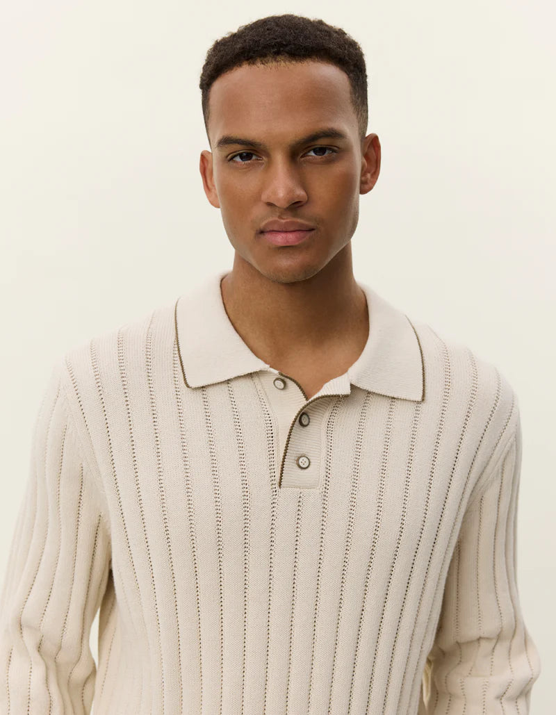 Bogart Rugby Polo Knit - Ivory