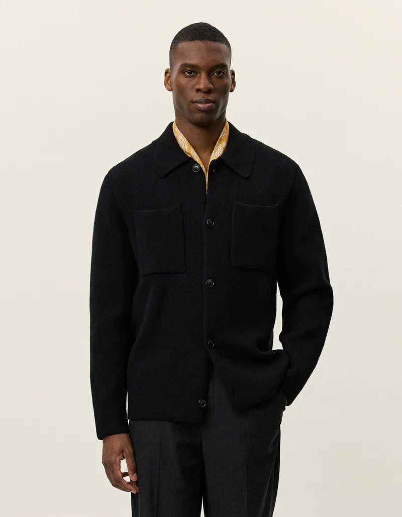 Fischer Cotton Milano Overshirt - Black