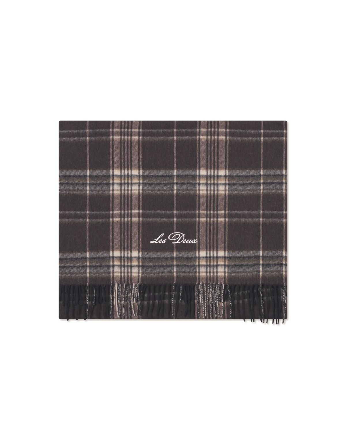 Check Wool Scarf - Delicioso Brown