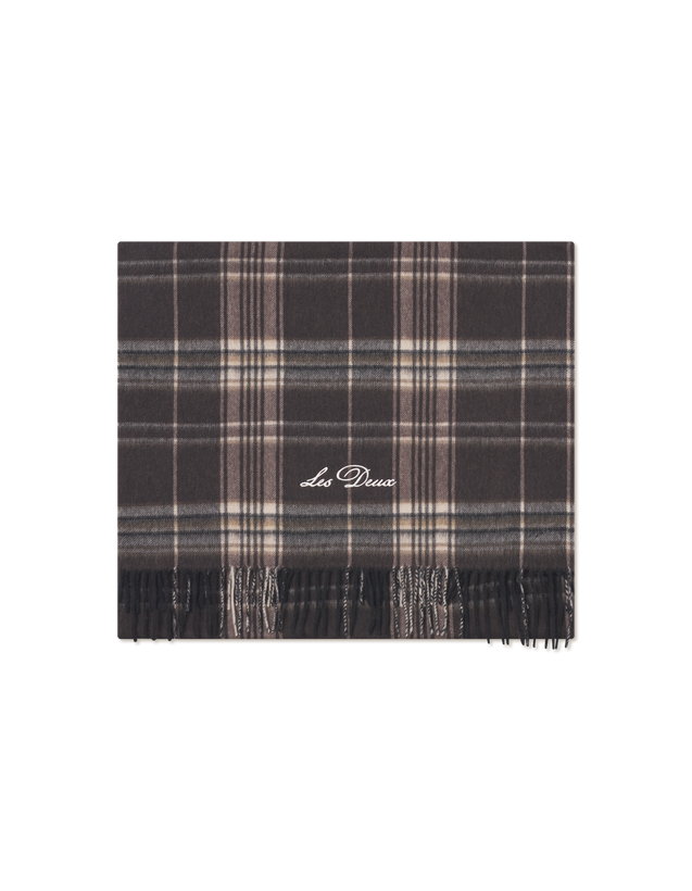 Check Wool Scarf - Delicioso Brown