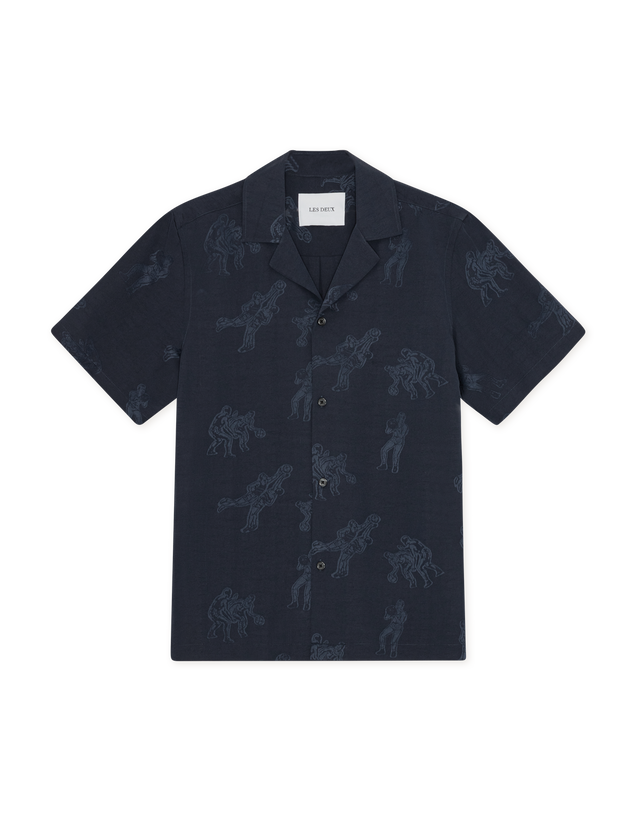 Lesley Players Jacquard Shirt - Dark Navy
