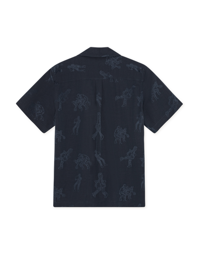 Lesley Players Jacquard Shirt - Dark Navy