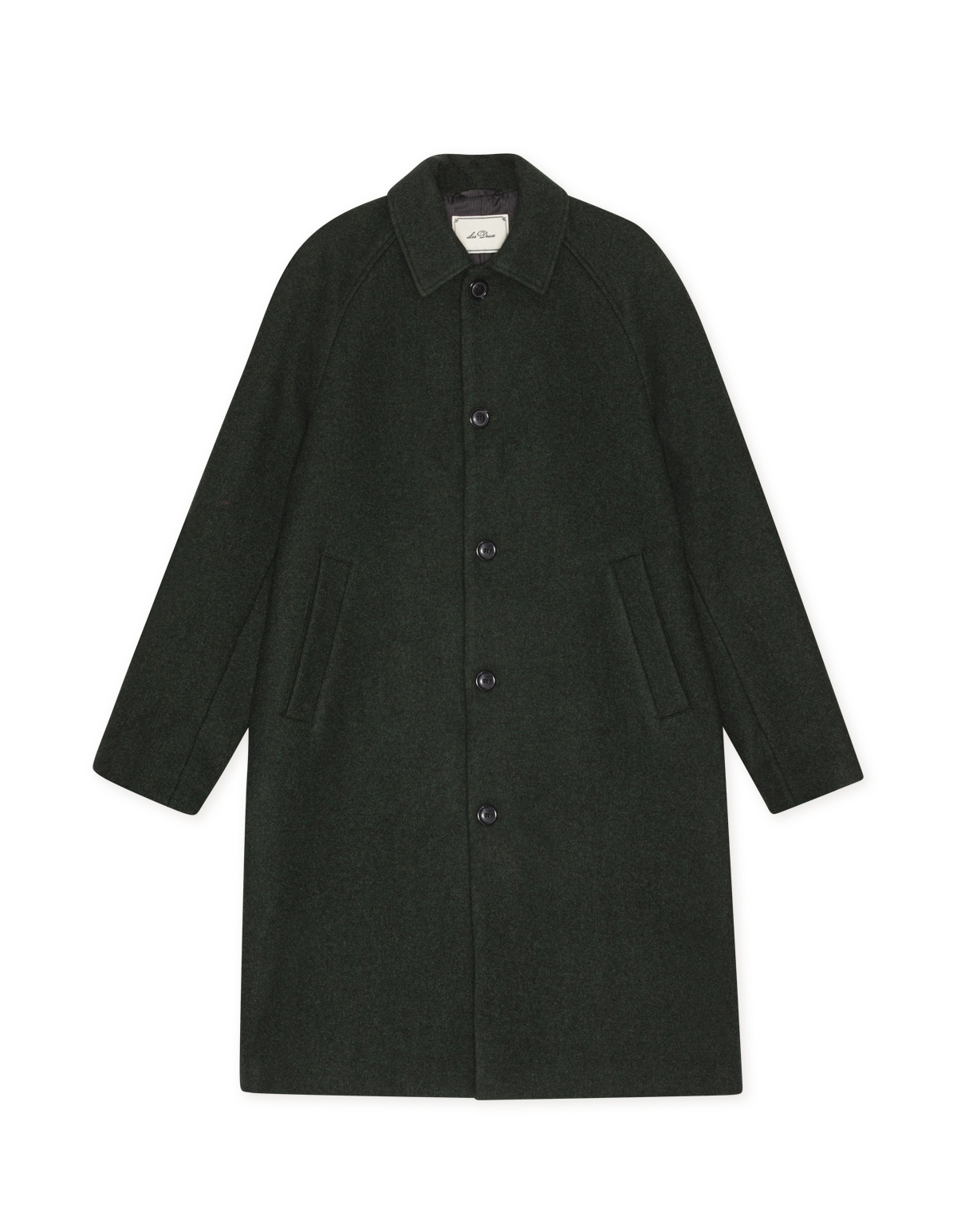 Solid Wool Coat - Rosin Green