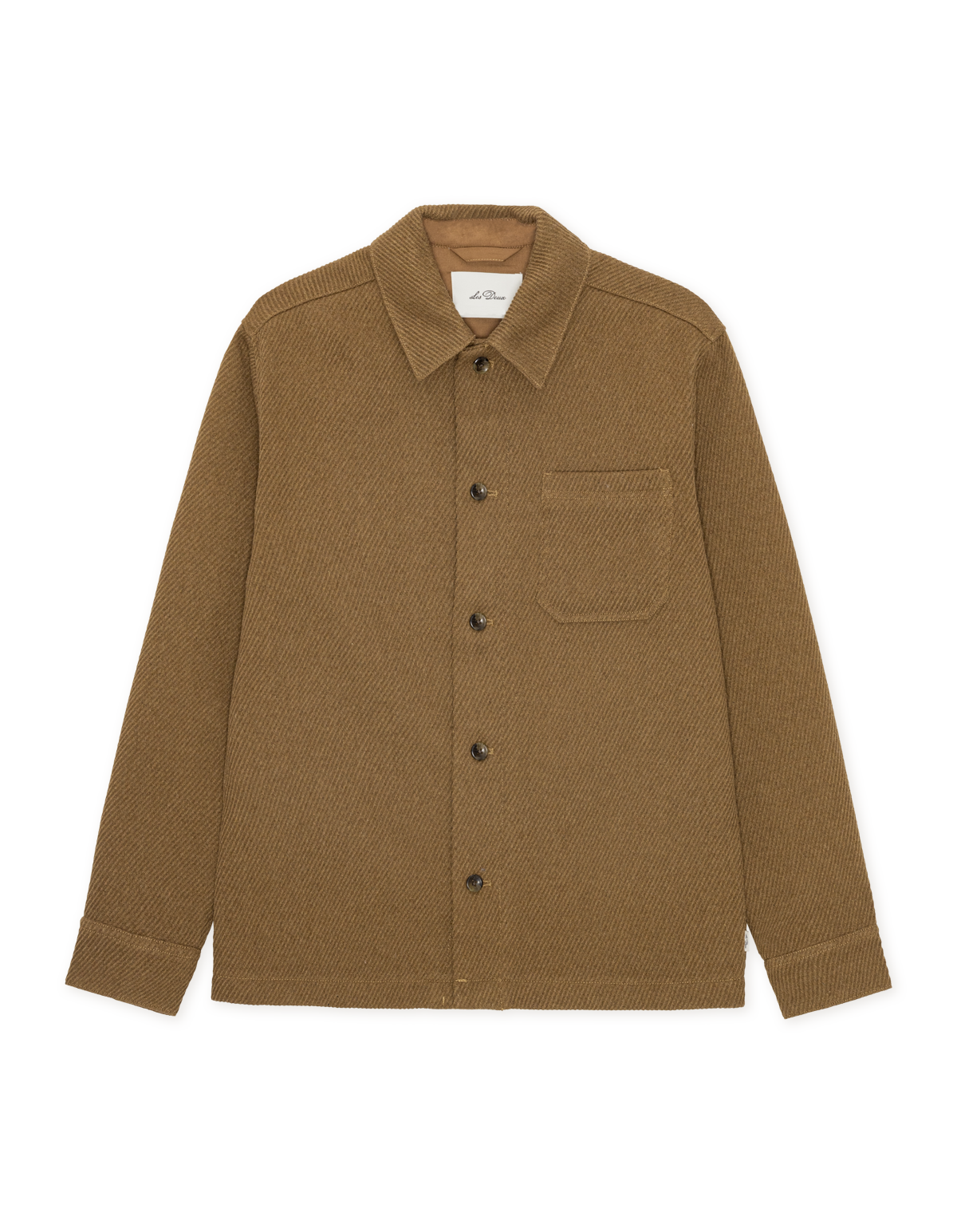 Twill Wool Overshirt - Rubber Brown