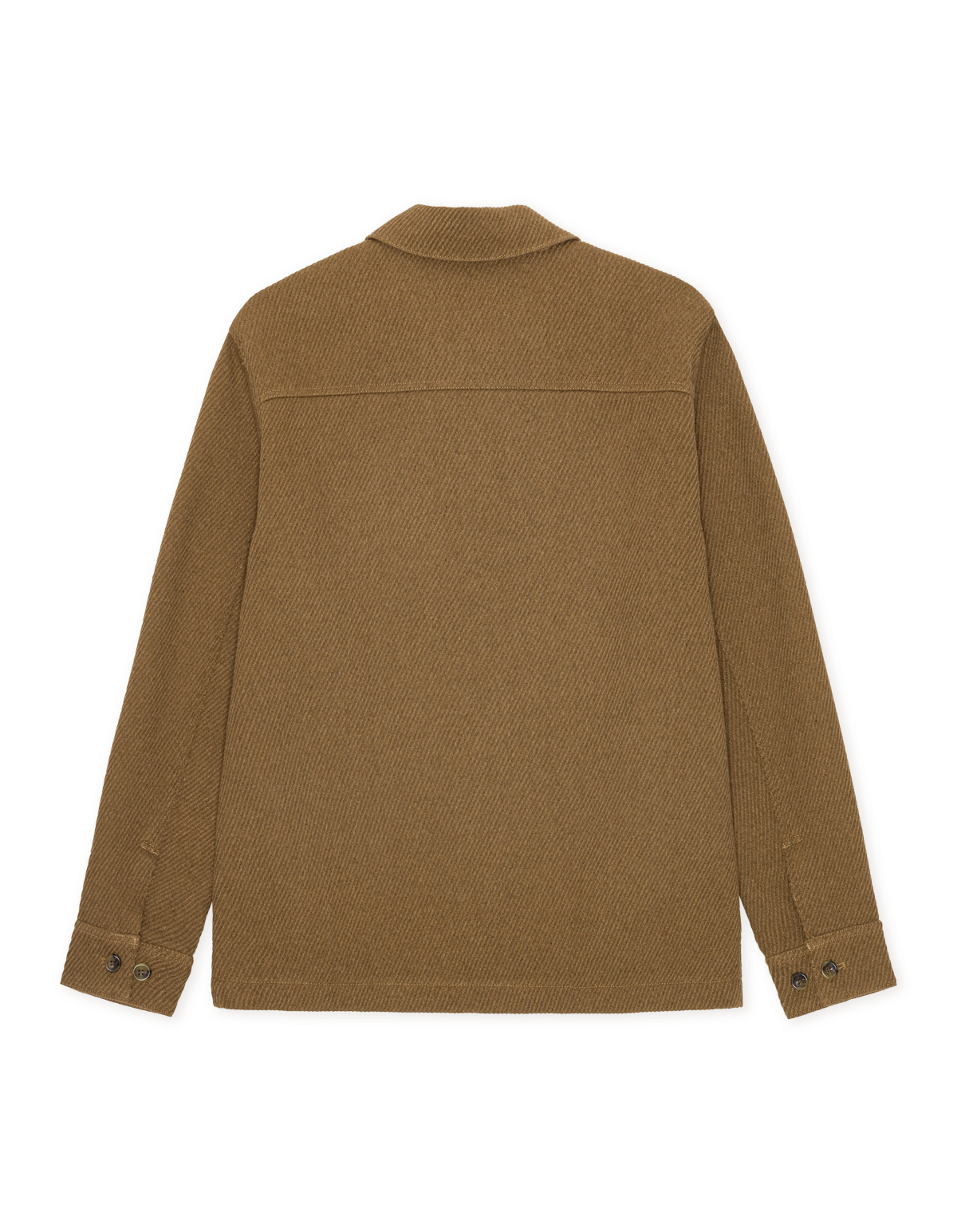 Twill Wool Overshirt - Rubber Brown