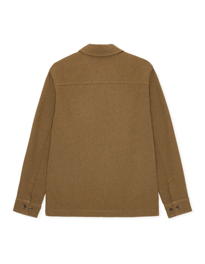 Twill Wool Overshirt - Rubber Brown