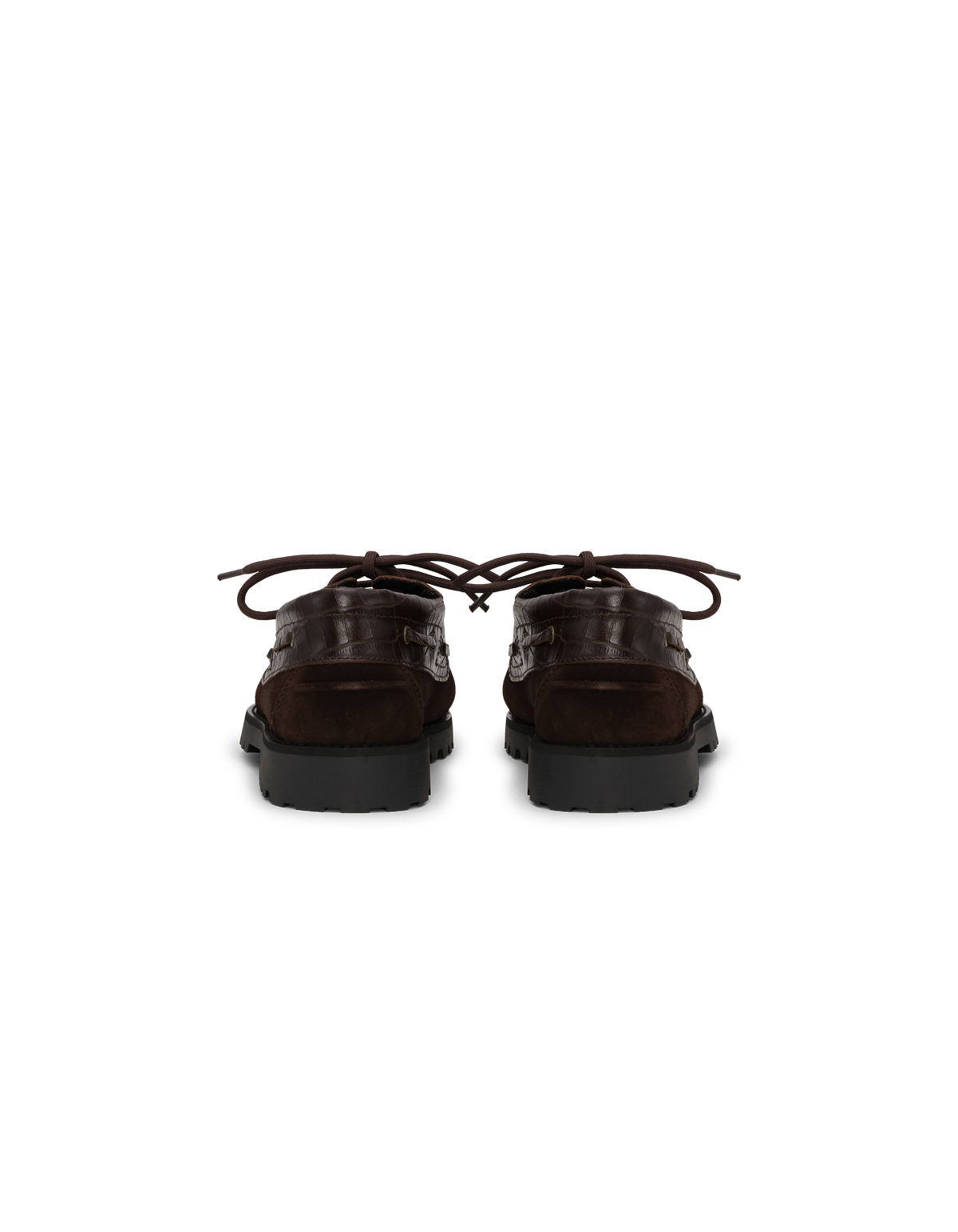 Croco Mix Boatshoe - Mole Brown