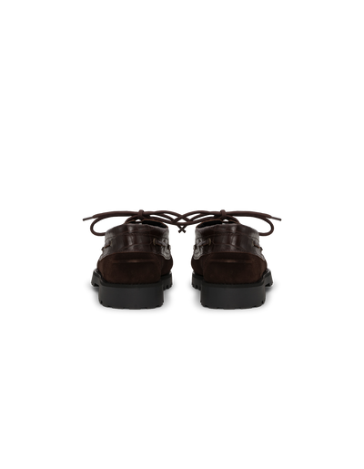 Croco Mix Boatshoe - Mole Brown