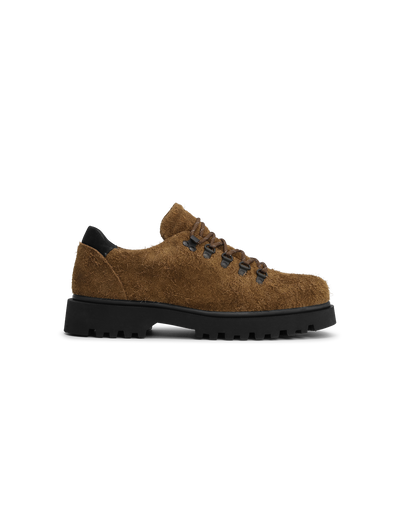 Hairy Suede Low Hiking Boot - Bone Brown