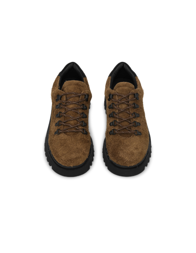 Hairy Suede Low Hiking Boot - Bone Brown