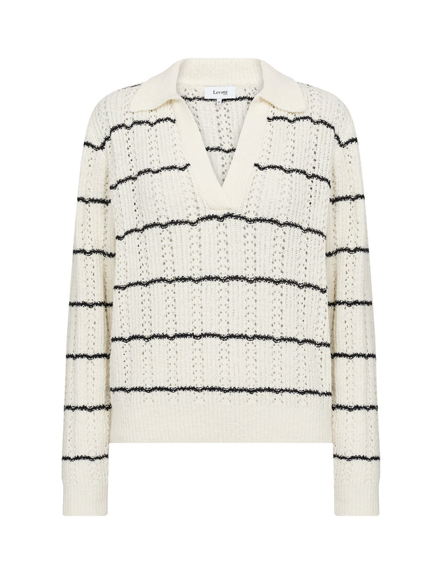 Penelope 3 Jumper - Off White/Black Stripes