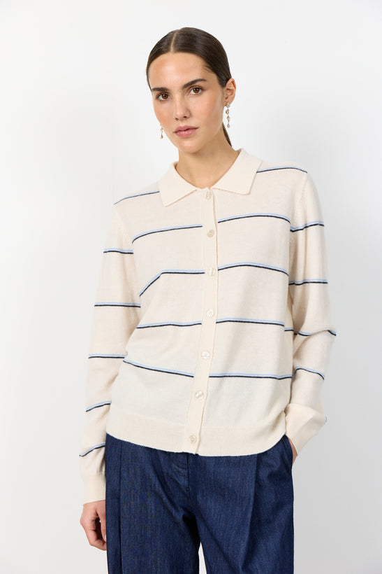 Ismaila 17 Cardigan - Cream Stripes