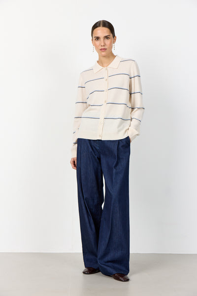 Ismaila 17 Cardigan - Cream Stripes