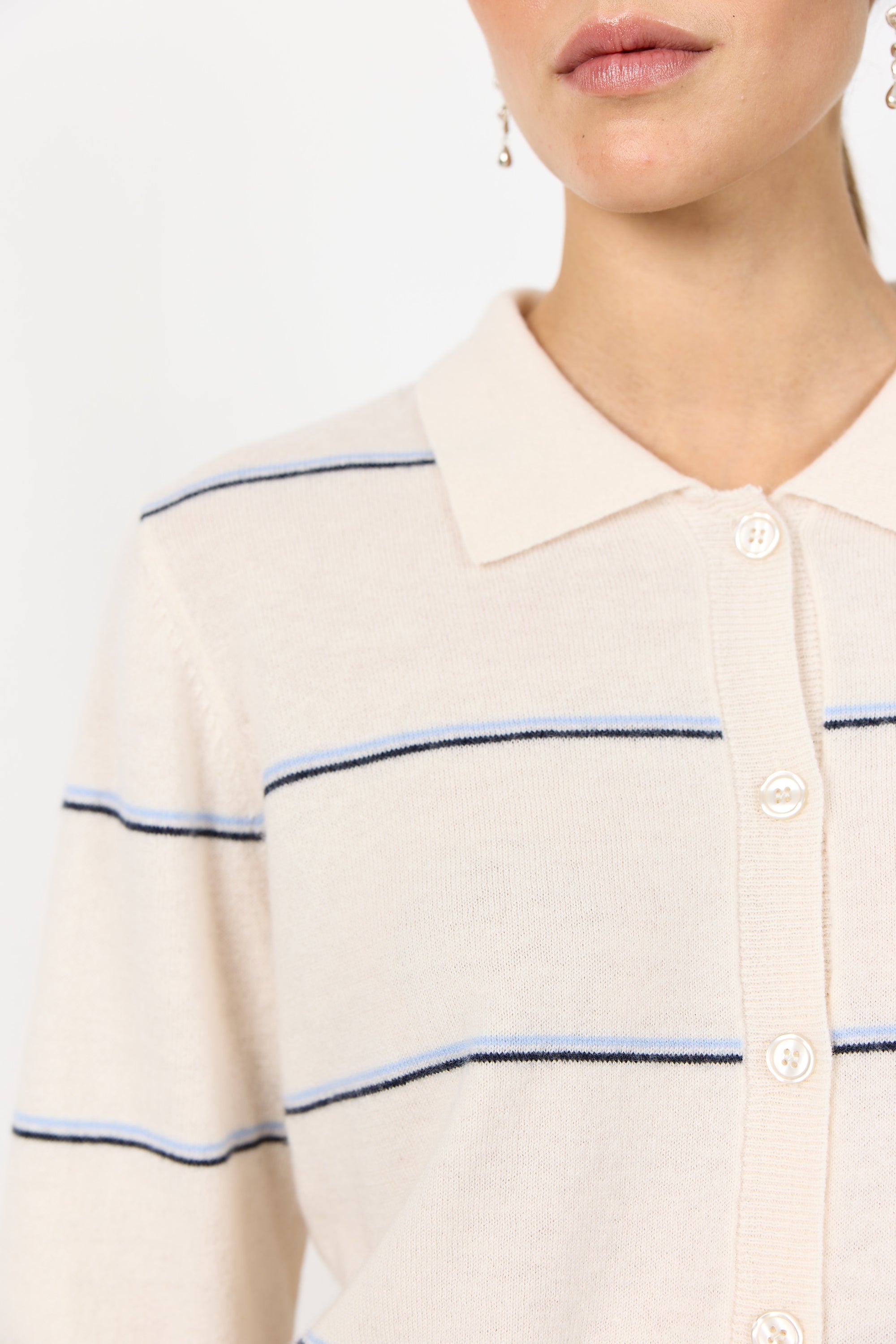 Ismaila 17 Cardigan - Cream Stripes