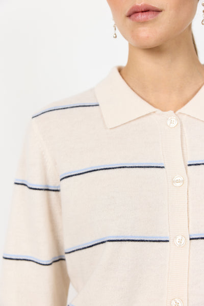 Ismaila 17 Cardigan - Cream Stripes