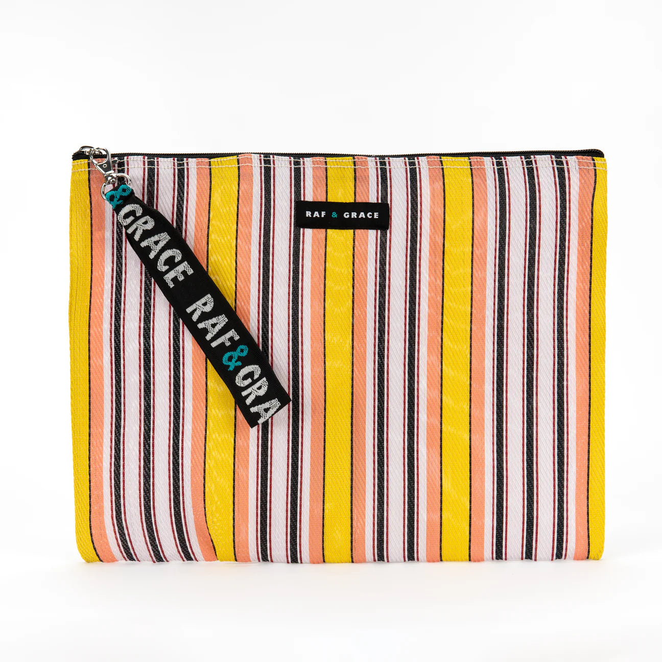 Large Pouch - Pale Pink/Yellow/Black