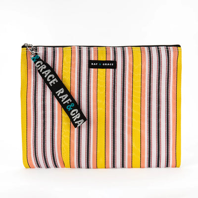 Large Pouch - Pale Pink/Yellow/Black