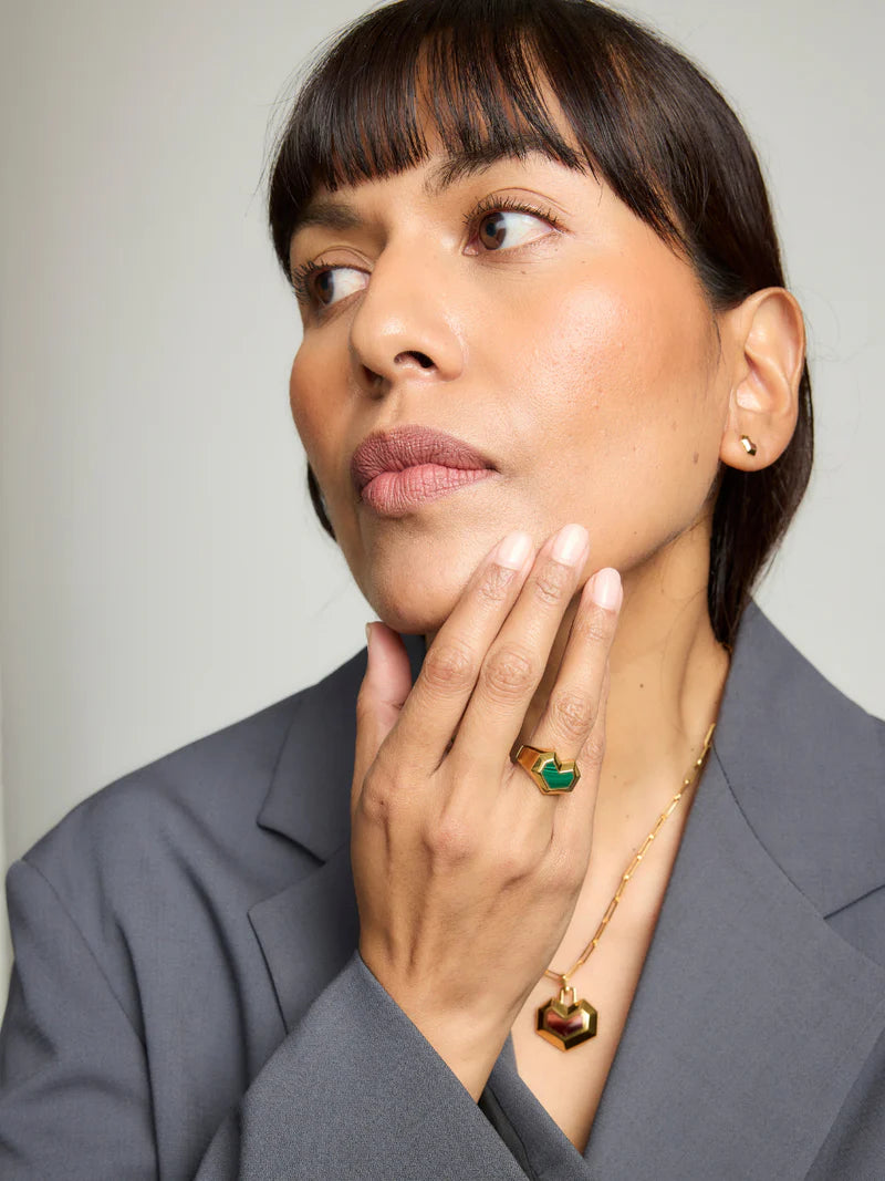 Daryl Ring - Gold/Green Malachite1
