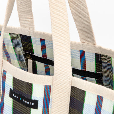 Large Shopper Bag - Black, Cream & Navy