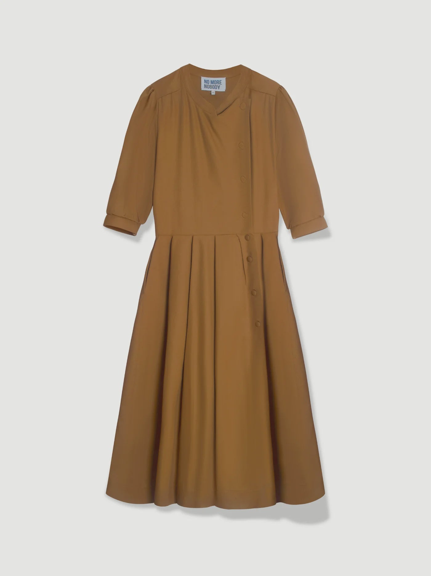 'NO MORE NOBODY' - Talitha Midi Dress Organic Cotton - Ochre