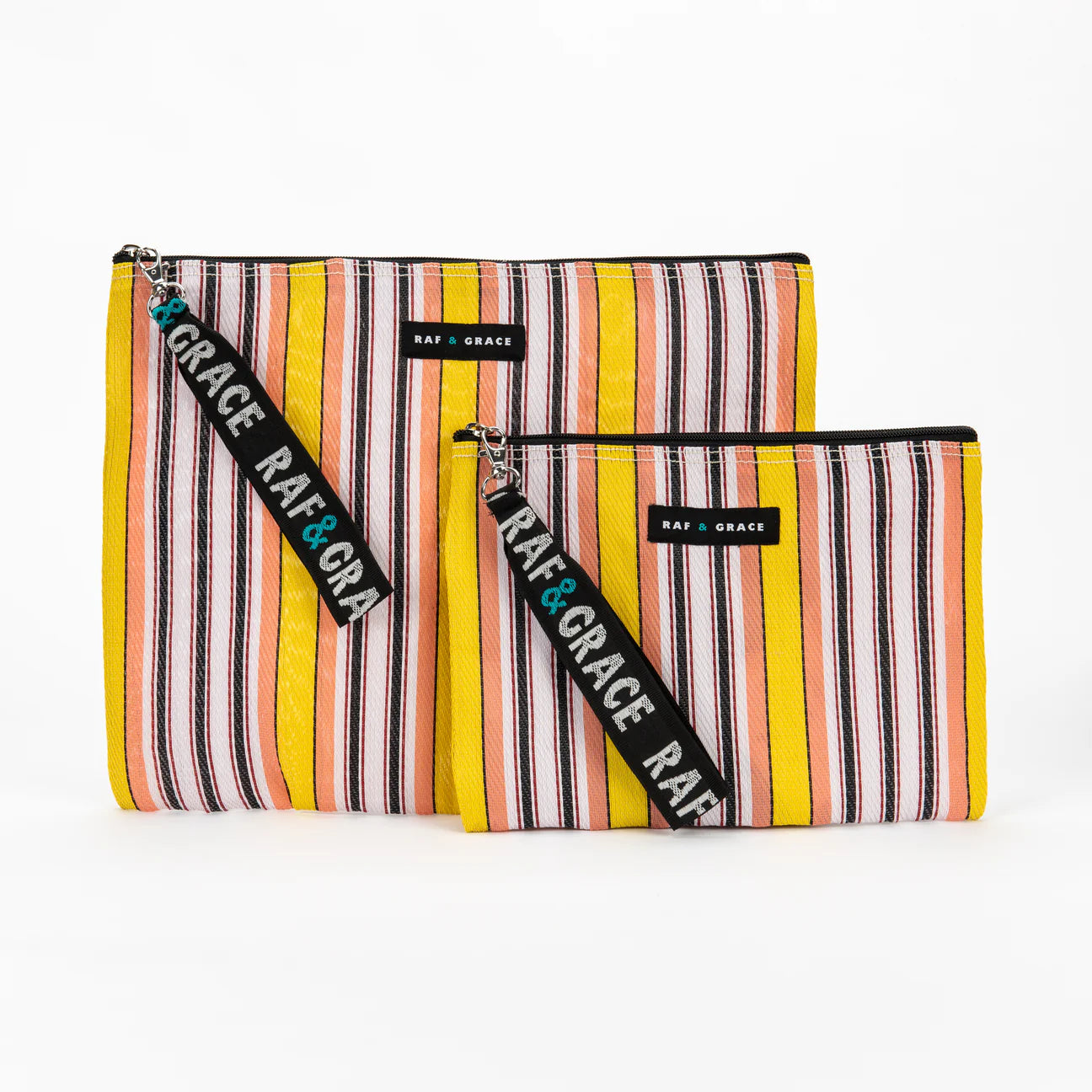 Large Pouch - Pale Pink/Yellow/Black