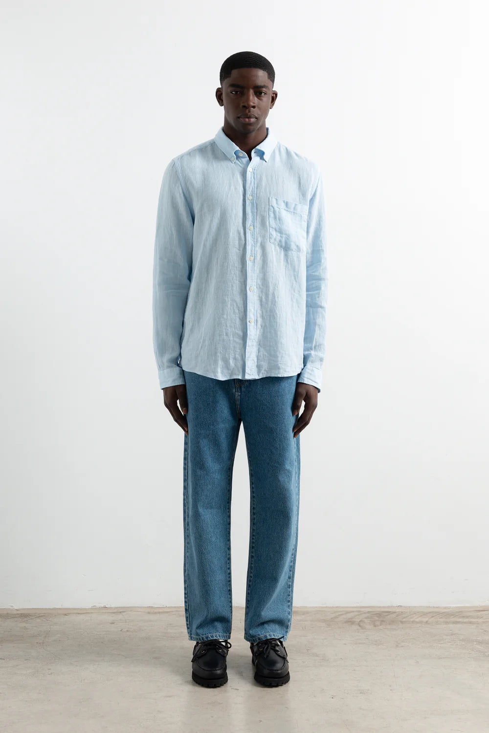 Linen Shirt - Plain Light Blue