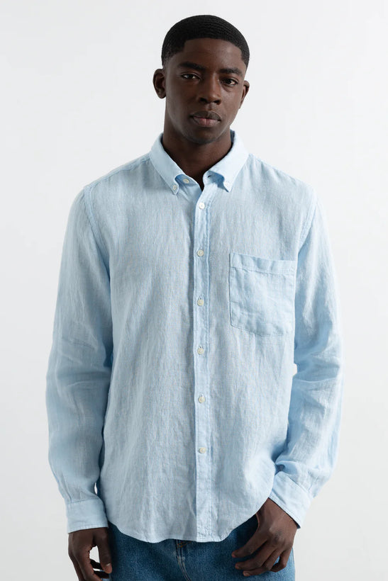 Linen Shirt - Plain Light Blue