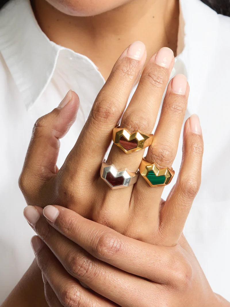 Daryl Ring - Gold/Green Malachite1