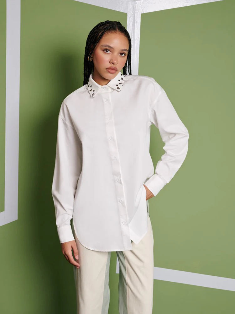 Maria Oversized Shirt - Pearl Ivory