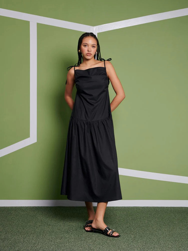 Venus Midi Dress - Coal Black