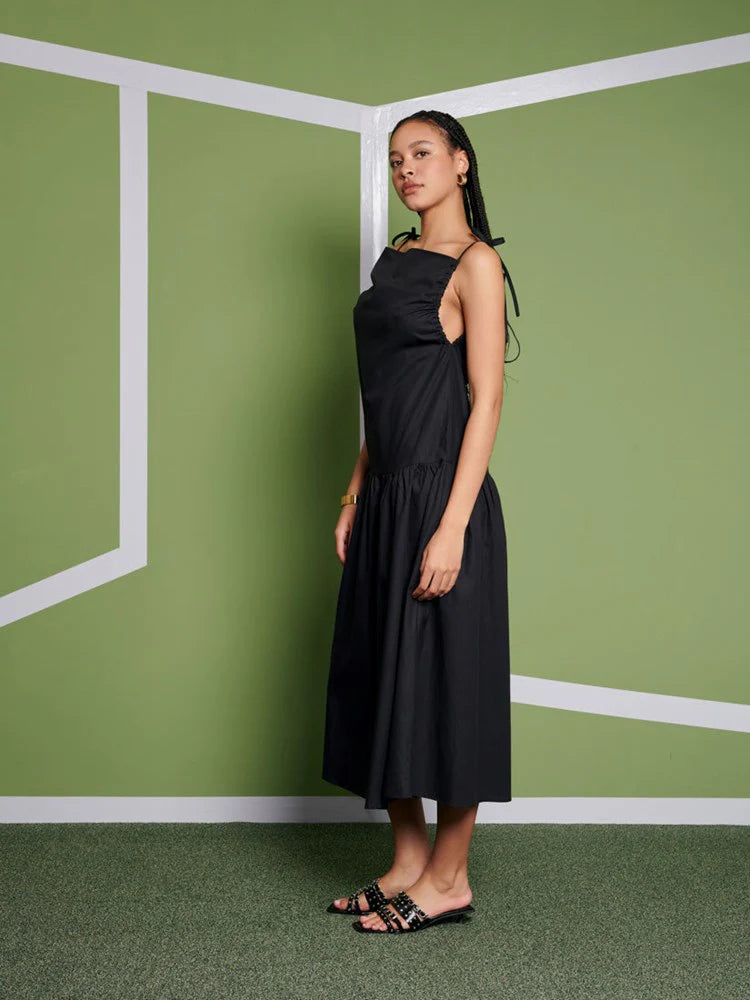 Venus Midi Dress - Coal Black