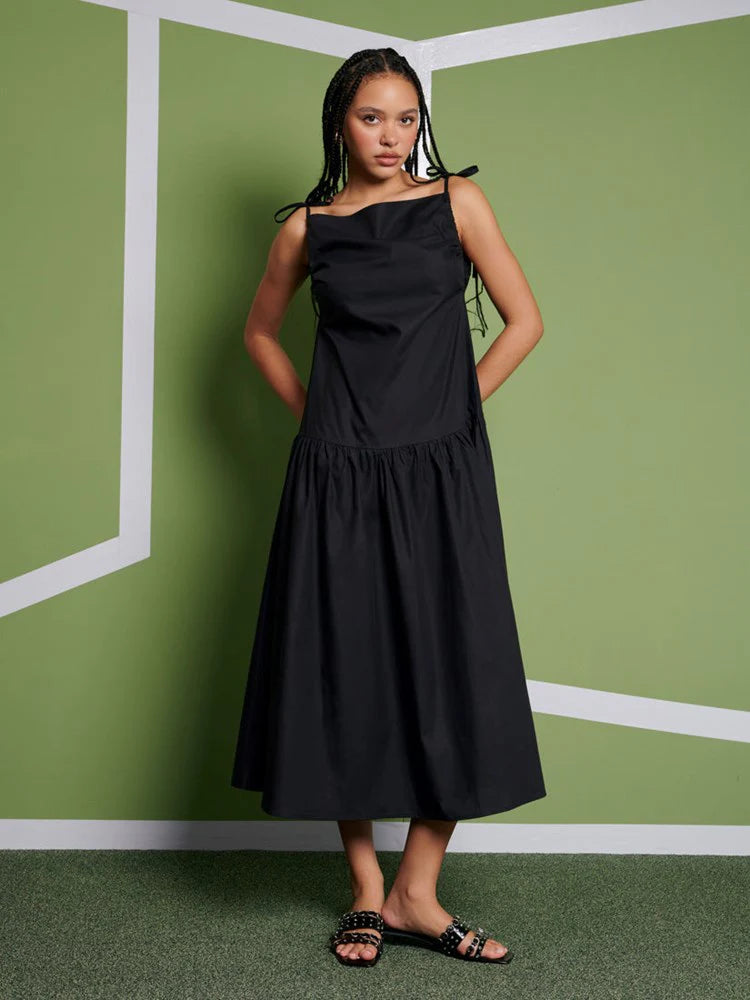 Venus Midi Dress - Coal Black