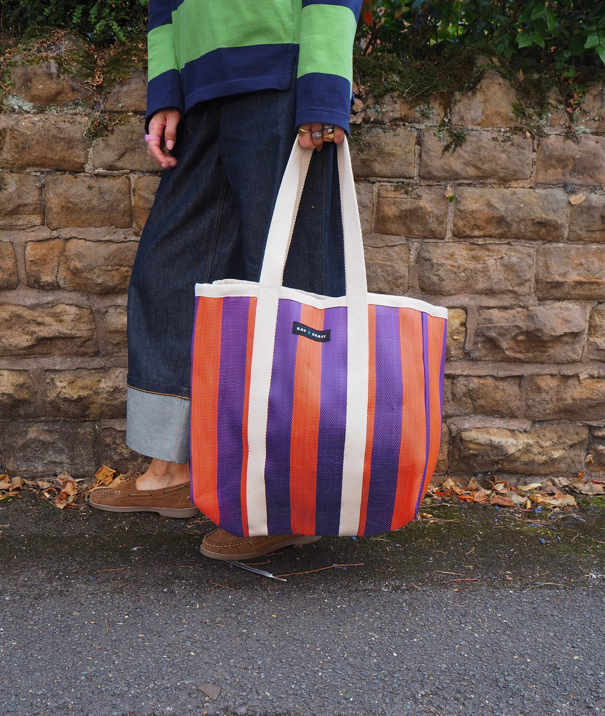 Large Shopper Bag - Purple/Orange