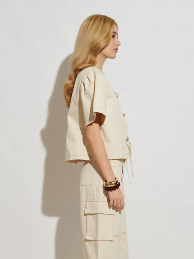 Asma Wrap Top - Ivory Cream