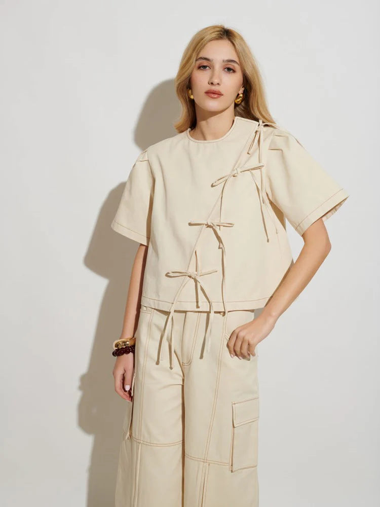 Asma Wrap Top - Ivory Cream