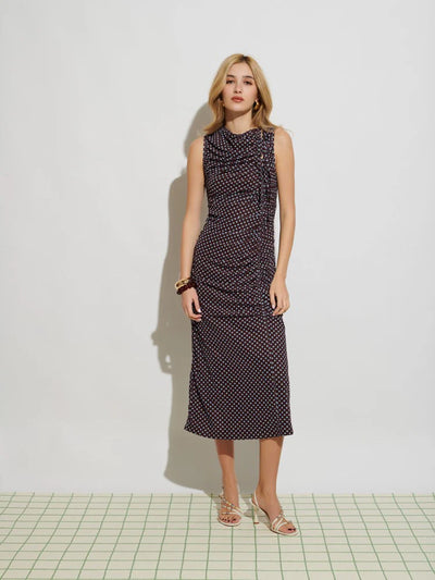Mae Midi Dress - Coca Brown