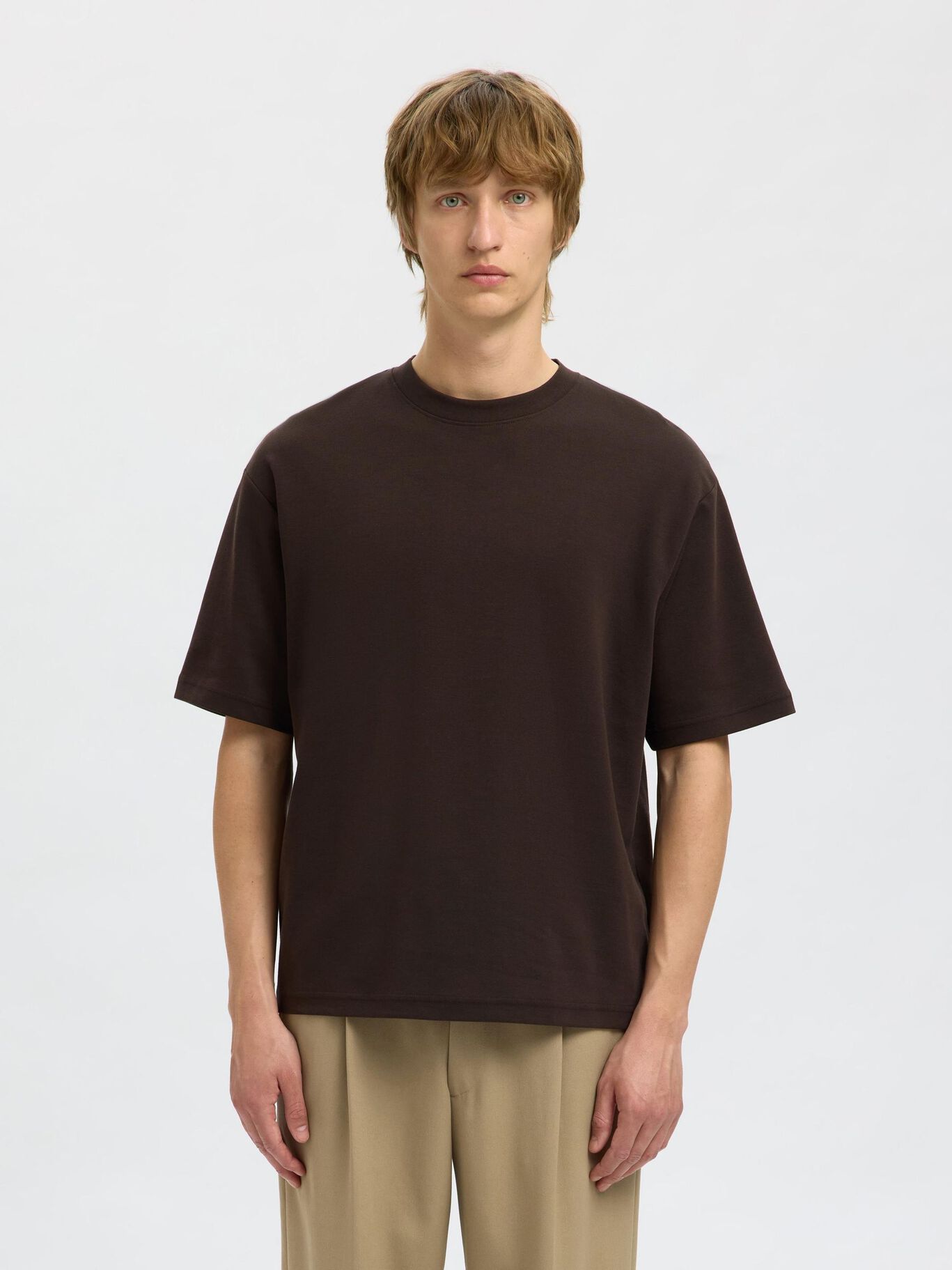 Oscar Loose O Neck Tee - Demitasse