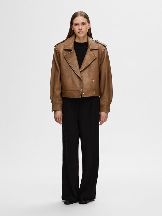 Glove Leather Jacket - Coca Mocha