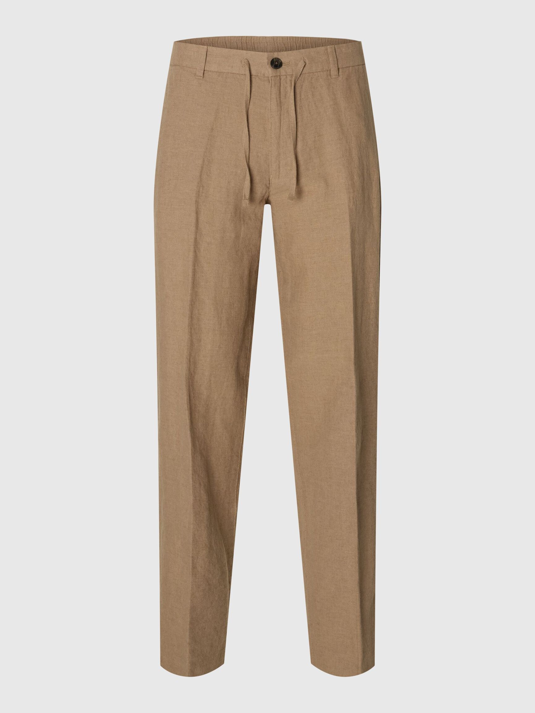 196-Straight Leroy Linen Blend Pant - Caribou