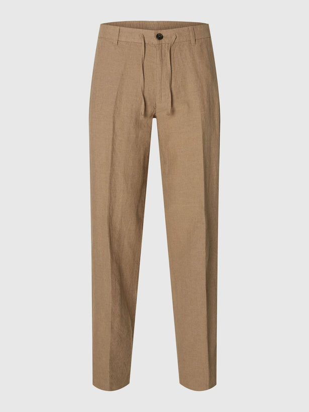 196-Straight Leroy Linen Blend Pant - Caribou