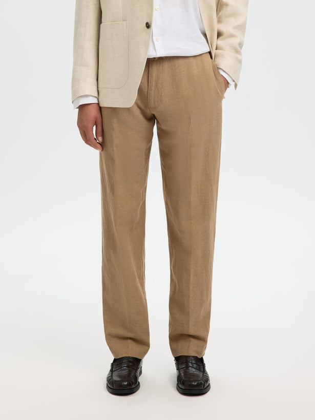 196-Straight Leroy Linen Blend Pant - Caribou