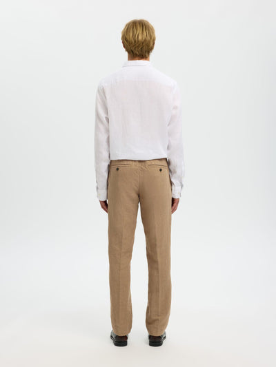 196-Straight Leroy Linen Blend Pant - Caribou
