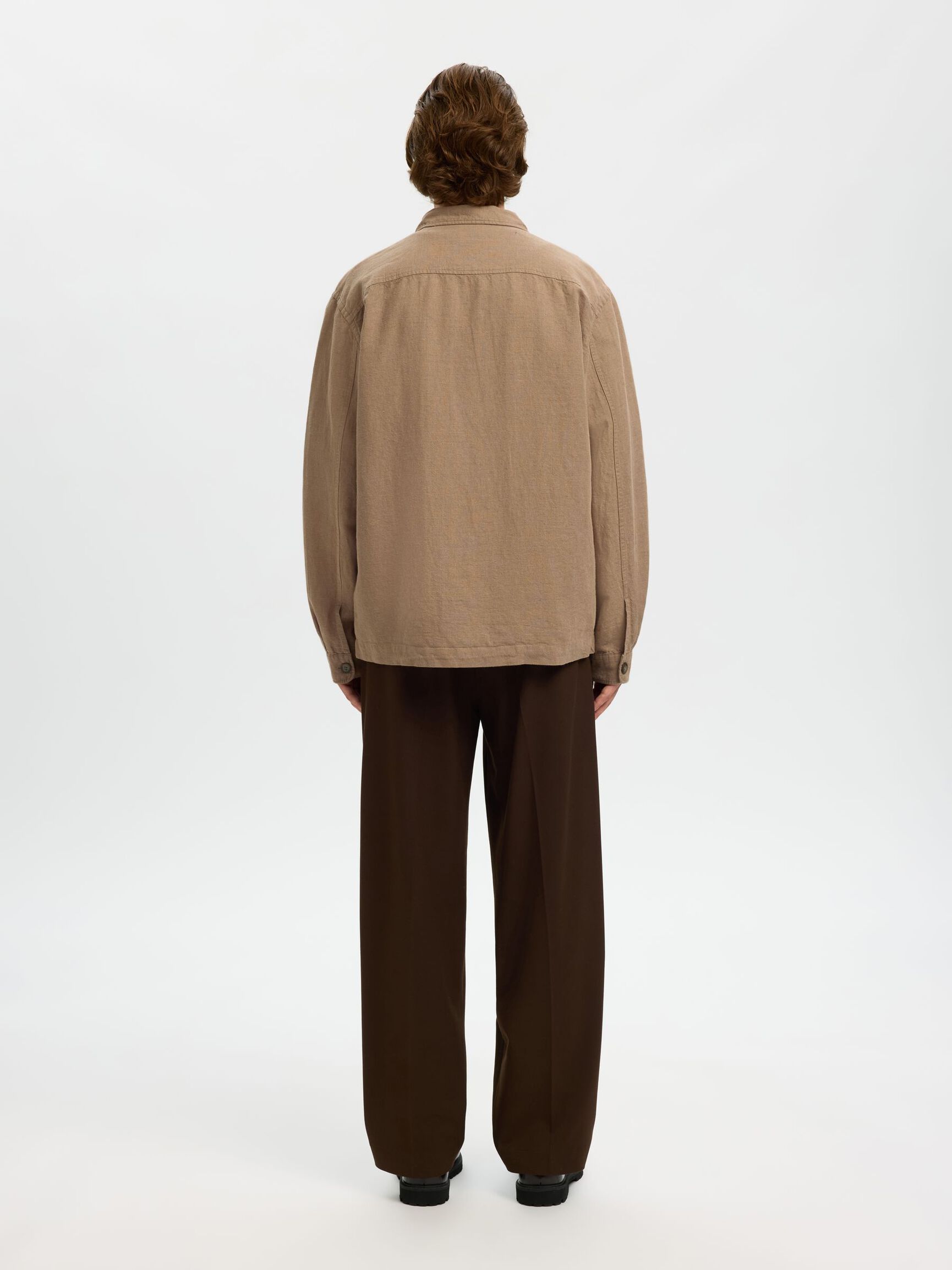 Leroy Linen Blend Overshirt - Caribou