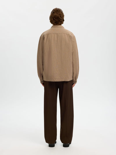 Leroy Linen Blend Overshirt - Caribou