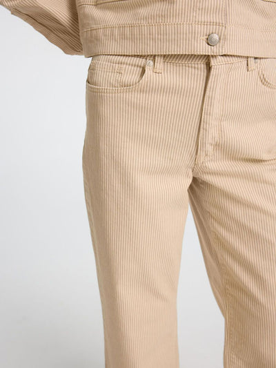 Alba High Waisted Jeans - Ecru Stripes