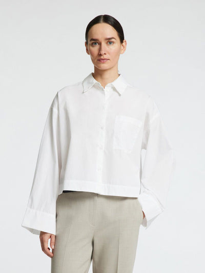 Astha Cropped Boxy Shirt - Bright White